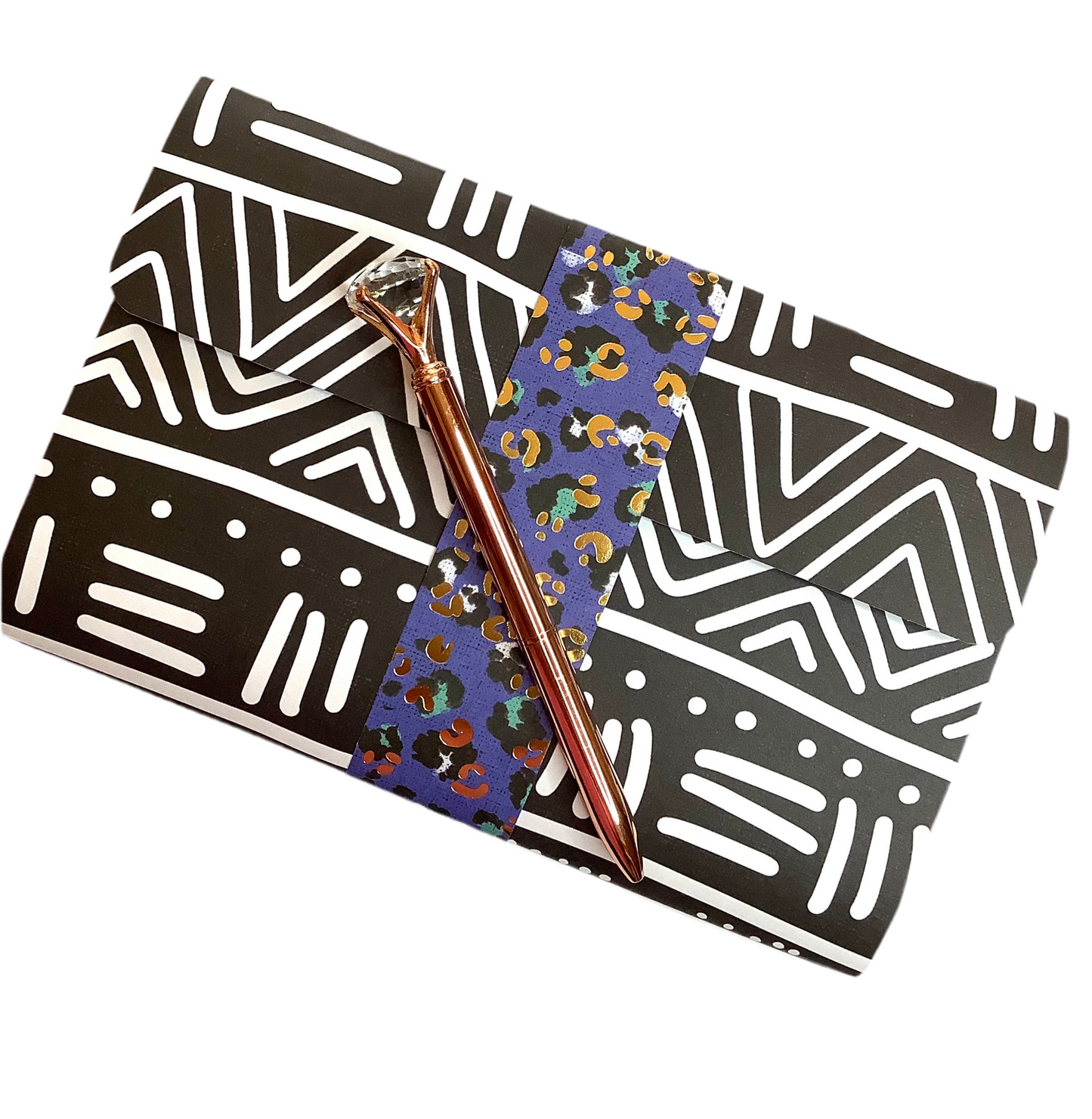 African Mudcloth Notepad Wallet - A Blend of Tradition and Purpose