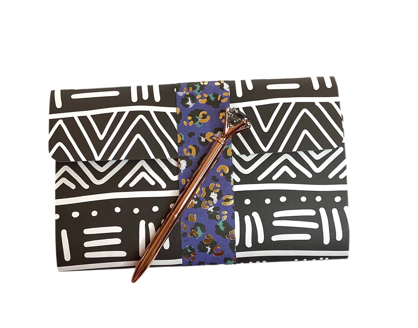 African Mudcloth Notepad Wallet - A Blend of Tradition and Purpose
