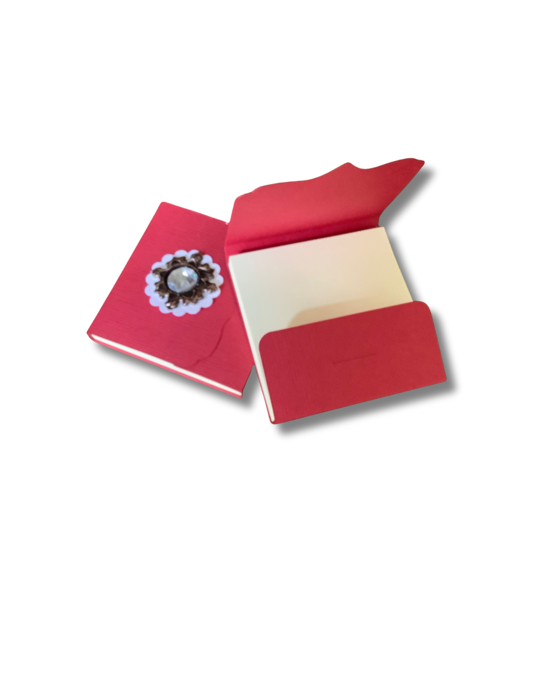 Red Luxury Sticky Note Cover Set of 2 – Refillable 3x3 Sticky Note Holders, Gift-Ready Stationery