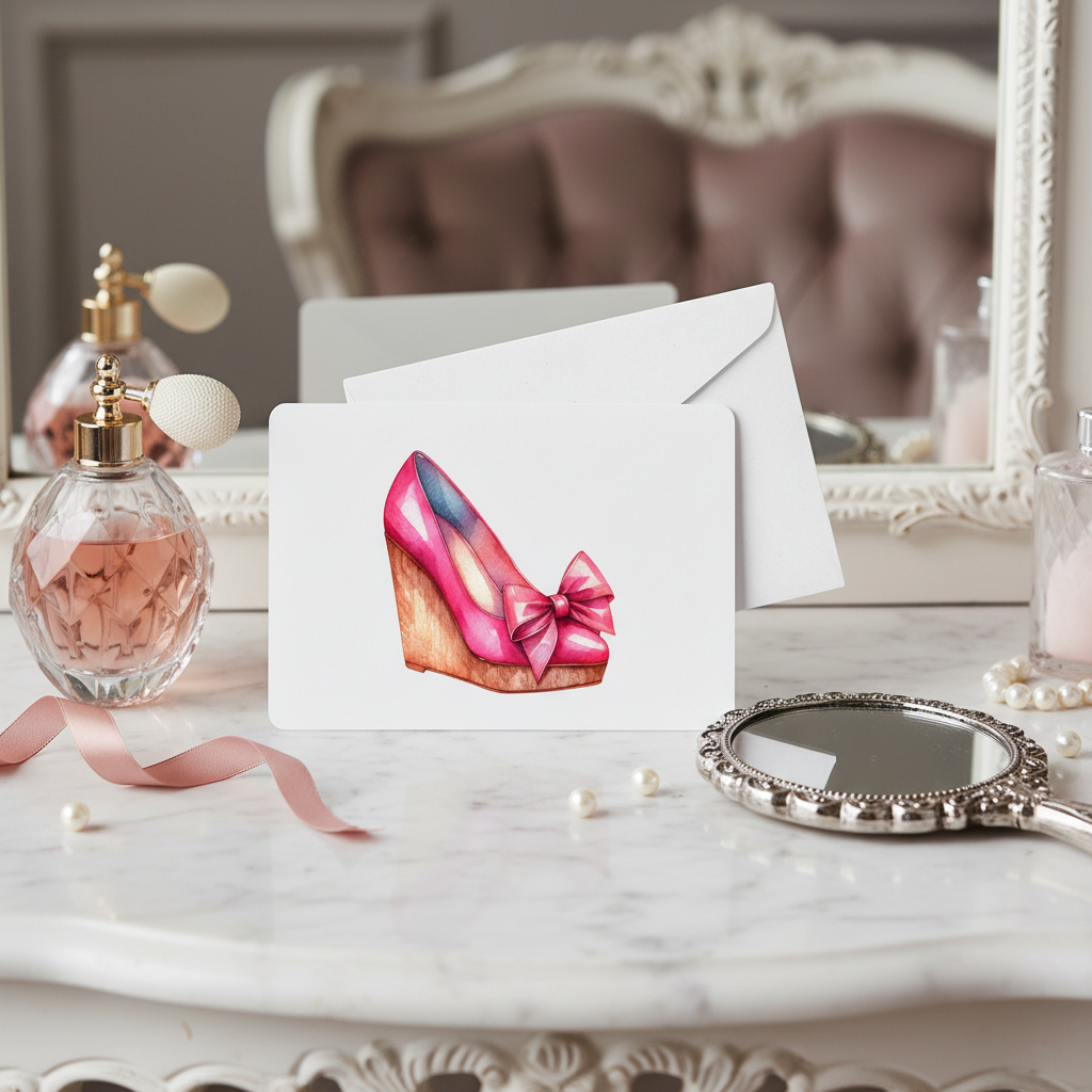 Pink Shoe Notecards - Set of 6