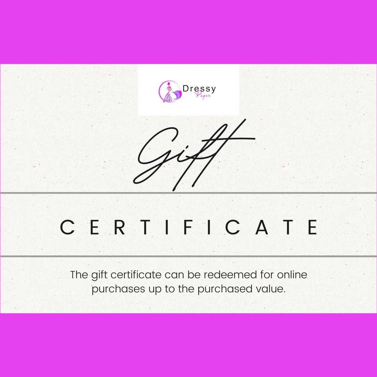 Dressy Paper Gift Card