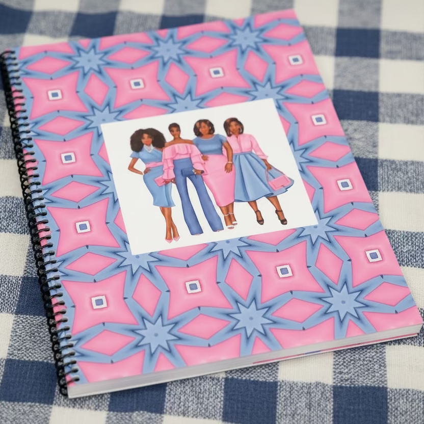 Pink and Blue Spiral Notebook