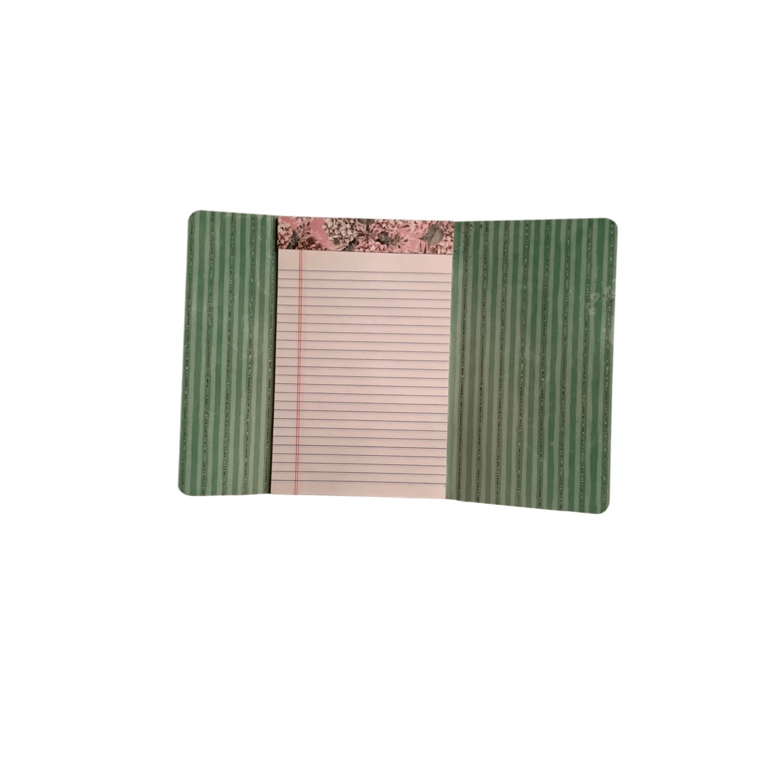 Pink and Green Floral Notepad Wallet