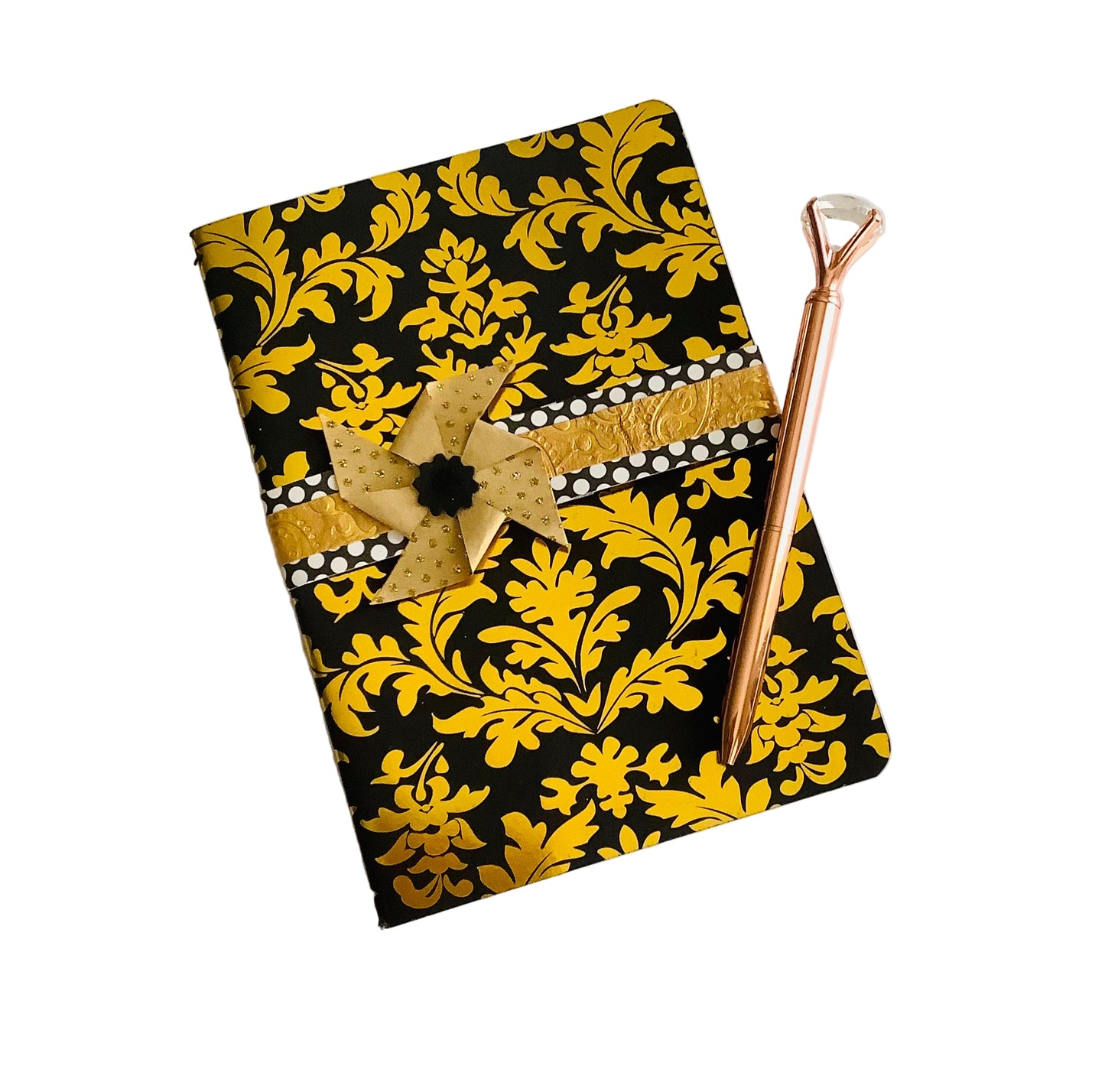 Black and Gold Notebook/Journal with Decorative Band