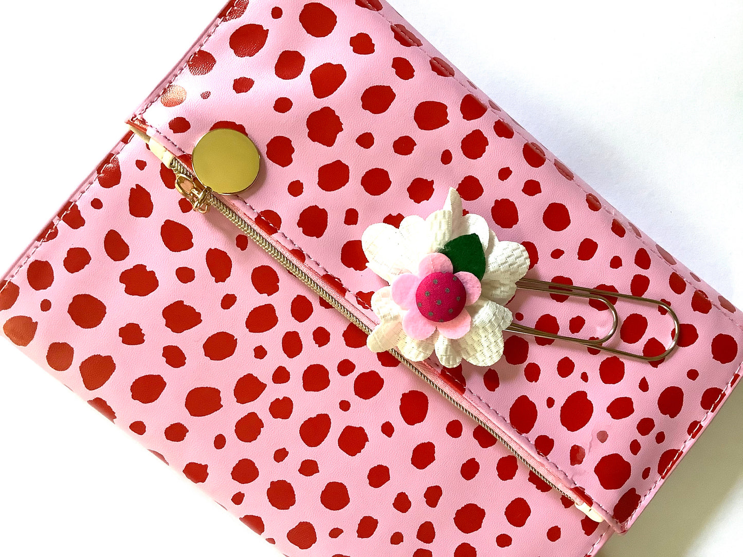 White Floral Planner Clip