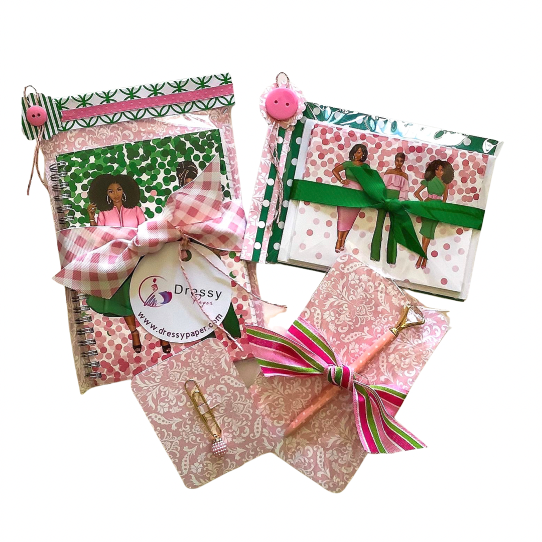 Luxury Pink and Green Stationery Gift Bundle