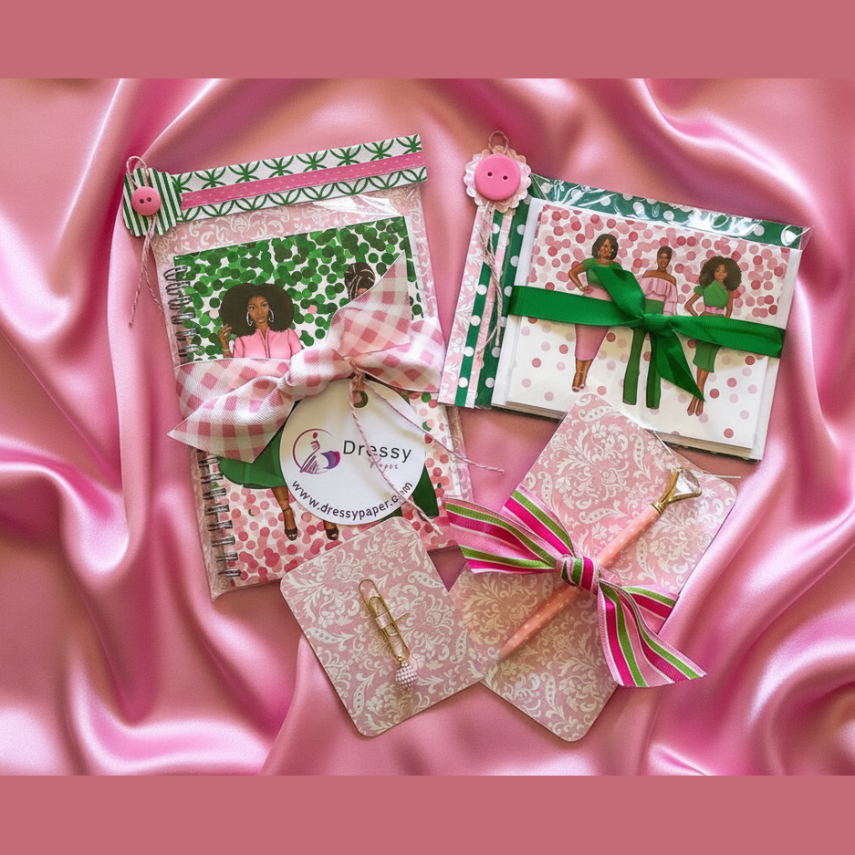 Pink and Green Stationery Bundle