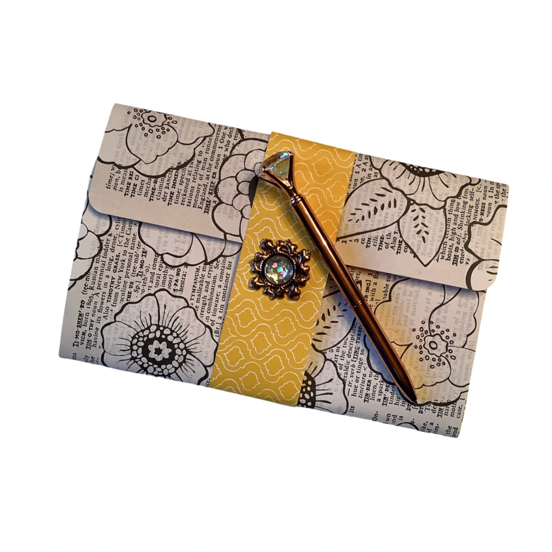 Yellow Jewelz Notepad Wallet