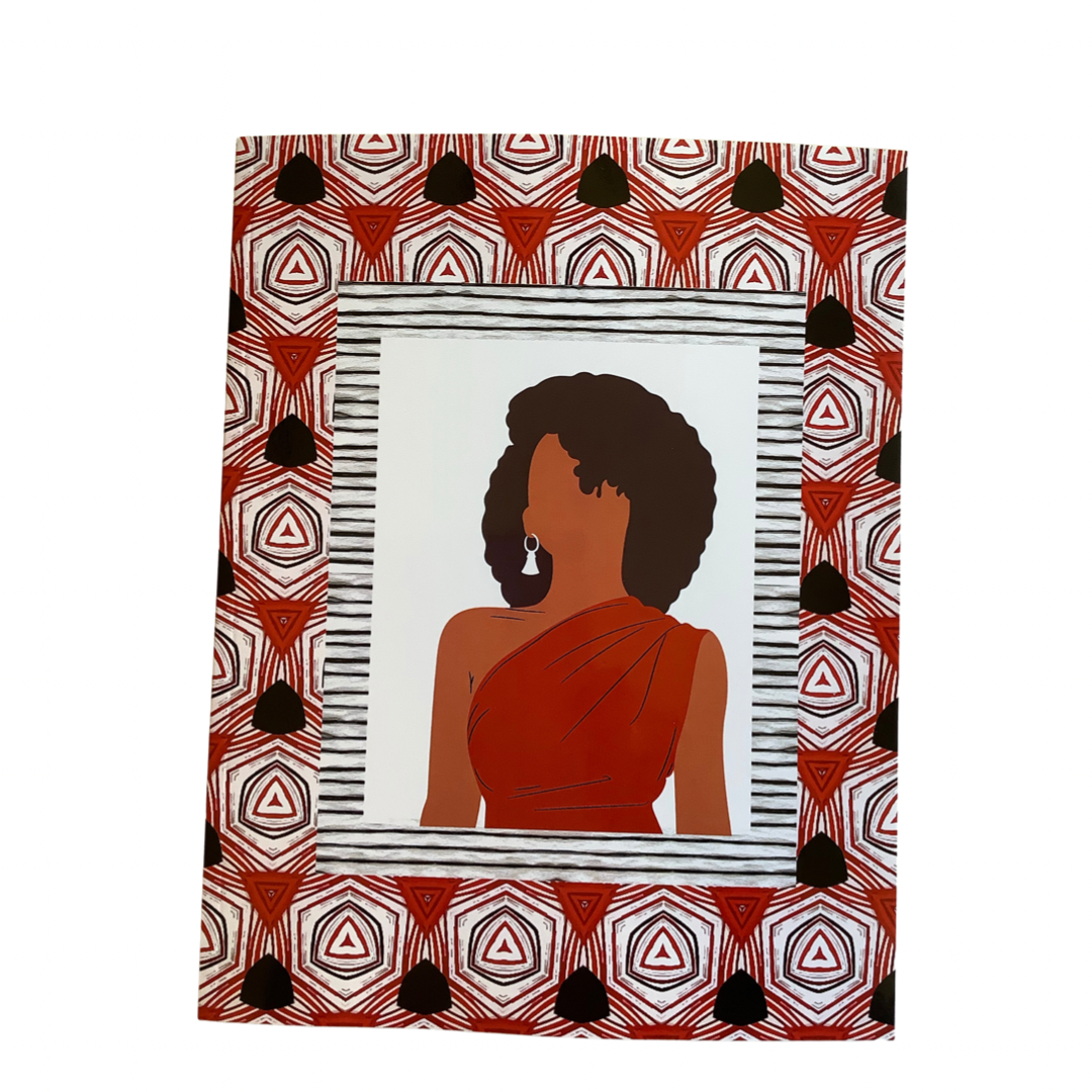 Red and White Abstract Notebook