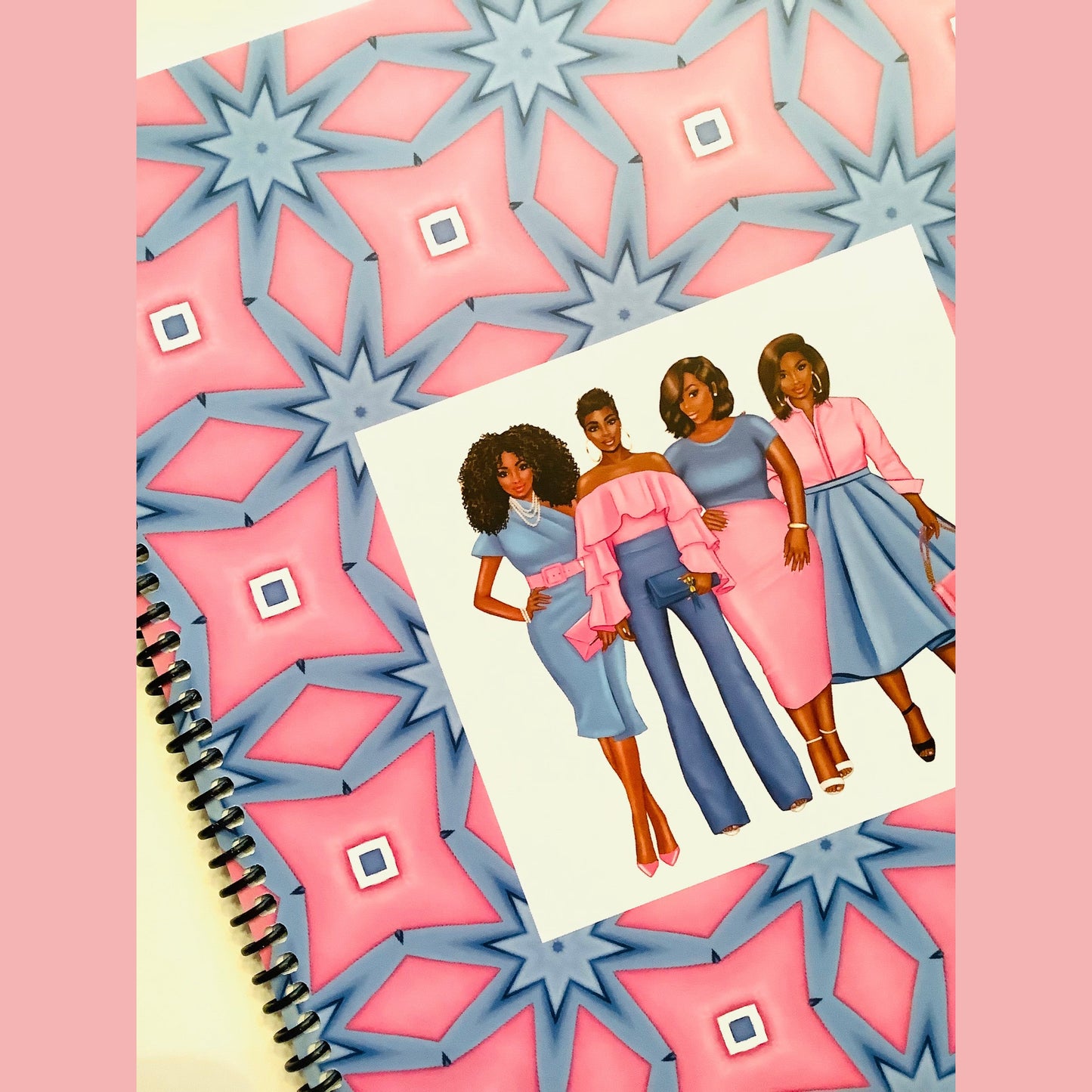 Pink and Blue Spiral Notebook
