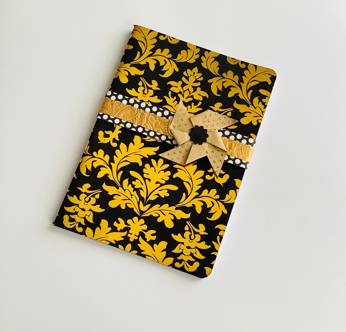 Black and Gold Notebook/Journal with Decorative Band