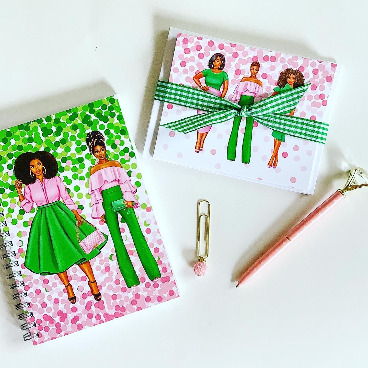 Luxury Pink and Green Stationery Gift Bundle