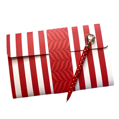 Red and White Notepad Wallet