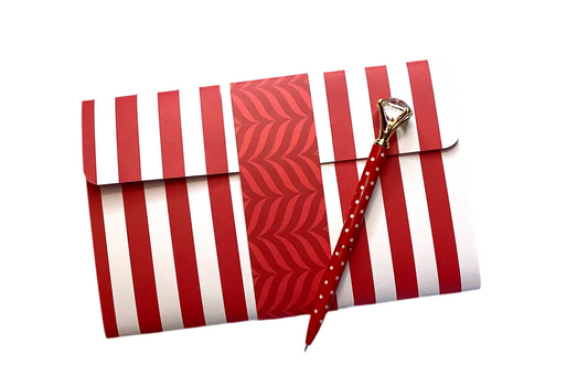 Red and White Notepad Wallet