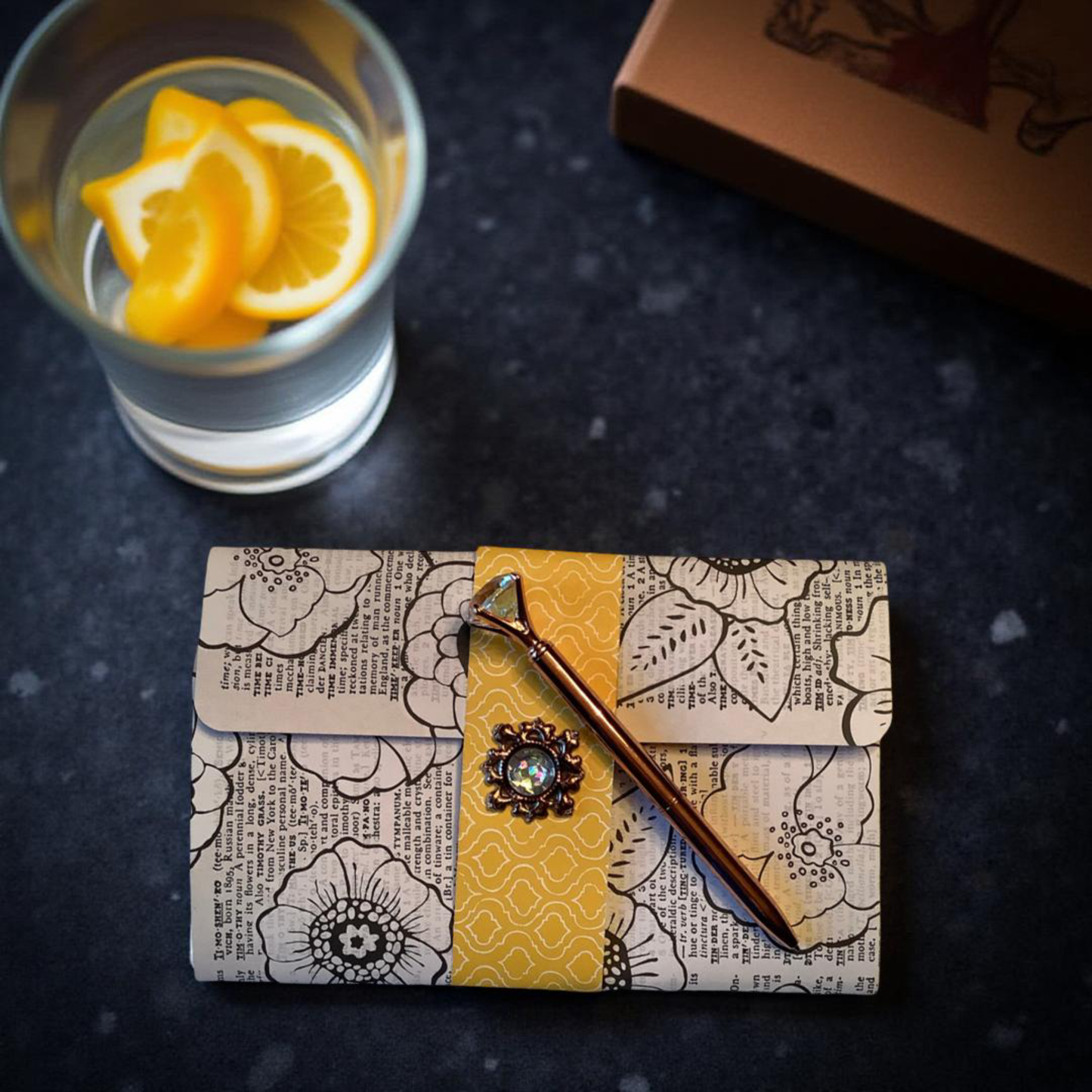 Yellow Jewelz Notepad Wallet