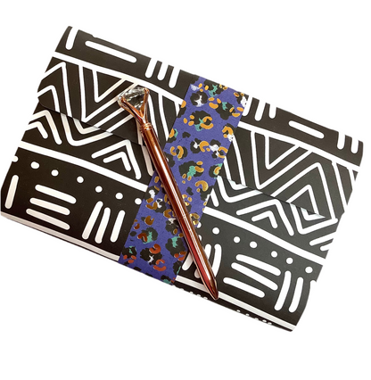 African Mudcloth Notepad Wallet - A Blend of Tradition and Purpose