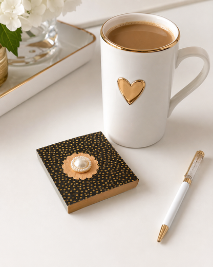 Black & Gold Luxury Sticky Note Set of 3 | Refillable Desk Accessories