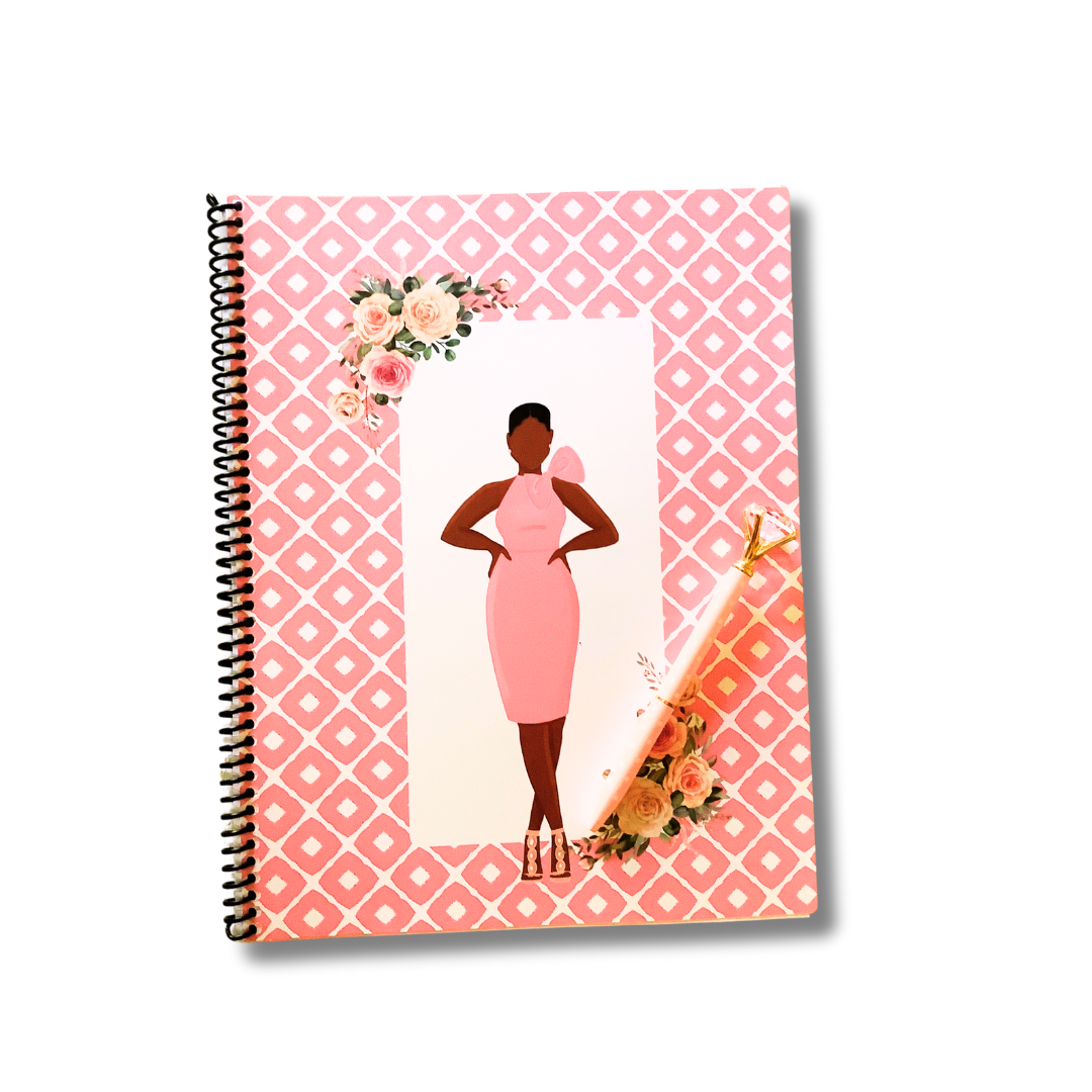 Pretty in Pink Notebook & Pen Set – Glam Journal with Stylish Woman Cover