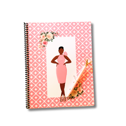Pretty in Pink Notebook & Pen Set – Glam Journal with Stylish Woman Cover