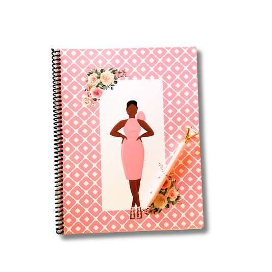 Pretty in Pink Notebook & Pen Set – Glam Journal with Stylish Woman Cover