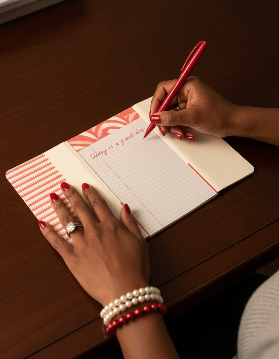 Red and White Notepad Wallet