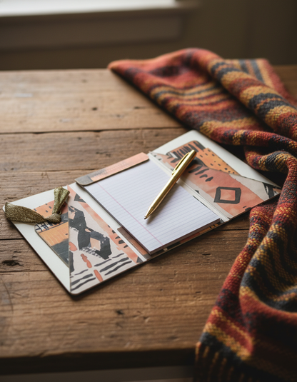 Mud Cloth Design Notepad Wallet