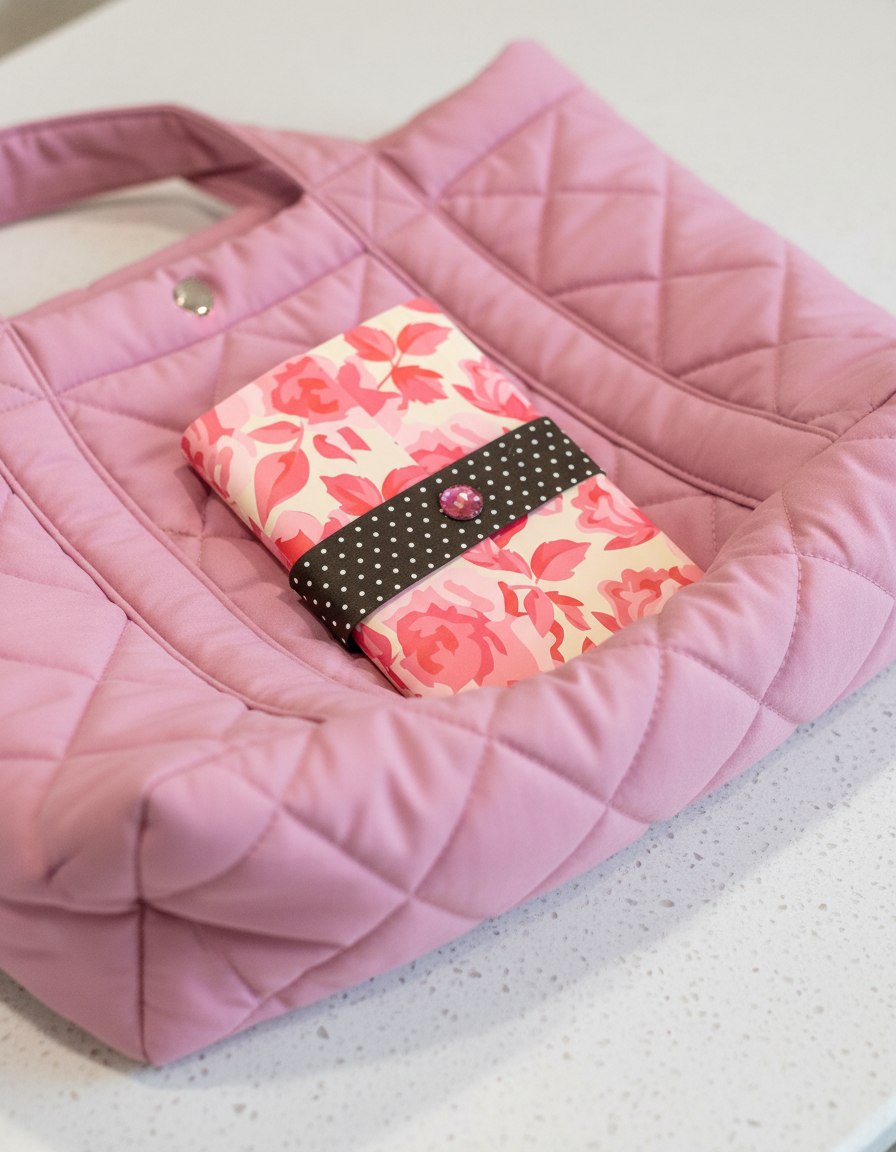 Pink Floral Notepad Wallet