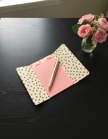 Pink Floral Notepad Wallet