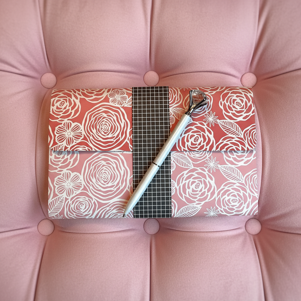 Salmon Pink Notepad Wallet Lifestyle Image