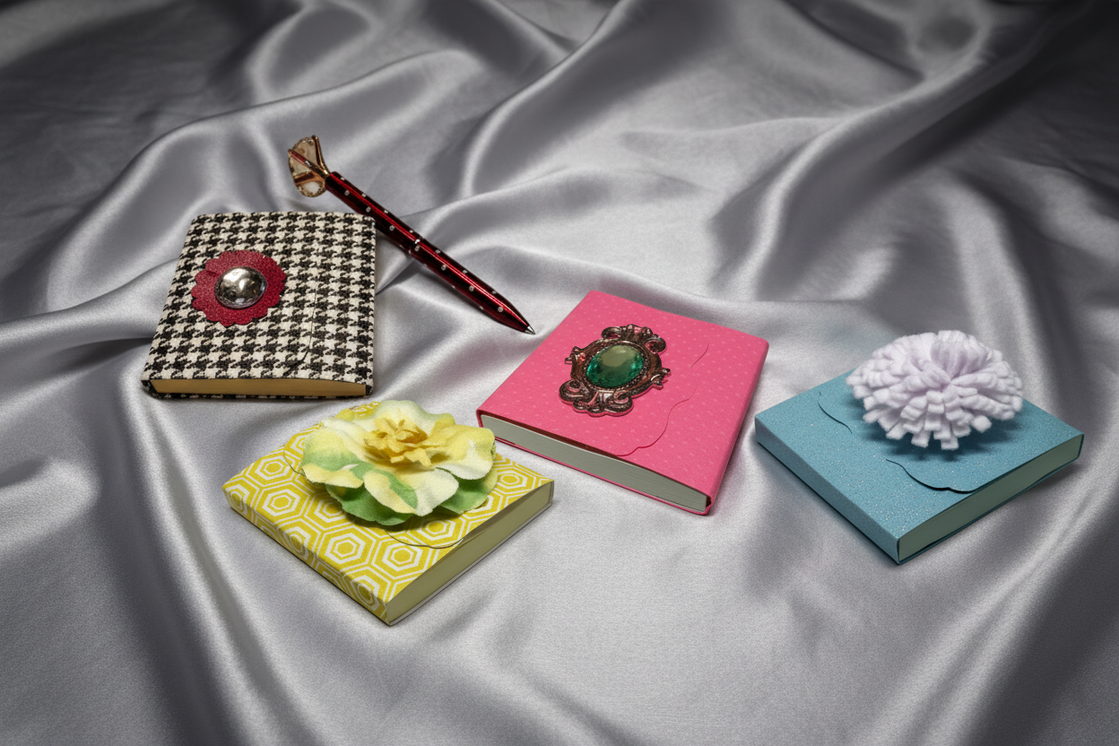 Sticky Notes on Light Gray Textured Silk