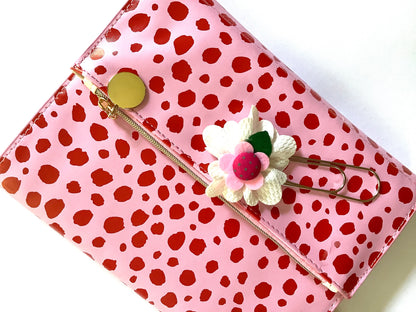 White Floral Planner Clip