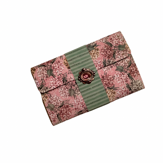 Pink and Green Floral Notepad Wallet