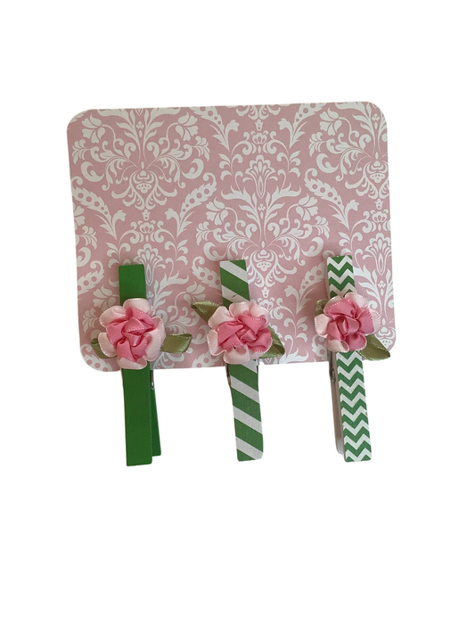 Pink and Green Clips